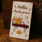 Hello Autumn Wall Plaque Decorations Autumnal Decor Gifts 