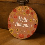 Autumn Decor Sign Hello Autumn Hanging Plaque Autumn Gift