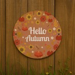 Autumn Decor Sign Hello Autumn Hanging Plaque Autumn Gift