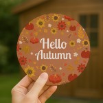 Autumn Decor Sign Hello Autumn Hanging Plaque Autumn Gift