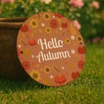Autumn Decor Sign Hello Autumn Hanging Plaque Autumn Gift