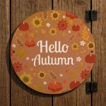 Autumn Decor Sign Hello Autumn Hanging Plaque Autumn Gift