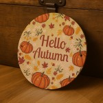 ello Autumn Sign Autumn Decor Hanging Acrylic Plaque Autumn Gift