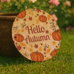 ello Autumn Sign Autumn Decor Hanging Acrylic Plaque Autumn Gift
