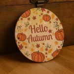 ello Autumn Sign Autumn Decor Hanging Acrylic Plaque Autumn Gift