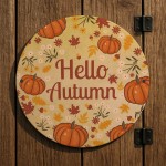 ello Autumn Sign Autumn Decor Hanging Acrylic Plaque Autumn Gift