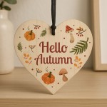 Autumn Home Decoration Hanging Wooden Sign 'Hello Autumn' 