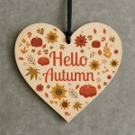 Hello Autumn Decorations For Home Hanging Wooden Heart Plaque Hello Autumn Decorations For Home Hanging Wooden Heart Plaque