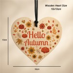 Hello Autumn Decorations For Home Hanging Wooden Heart Plaque Hello Autumn Decorations For Home Hanging Wooden Heart Plaque