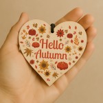 Hello Autumn Decorations For Home Hanging Wooden Heart Plaque Hello Autumn Decorations For Home Hanging Wooden Heart Plaque