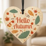 Hello Autumn Wooden Plaque Autumn Decorations Autumnal Decor