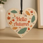 Hello Autumn Wooden Plaque Autumn Decorations Autumnal Decor