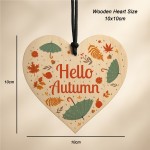 Hello Autumn Wooden Plaque Autumn Decorations Autumnal Decor