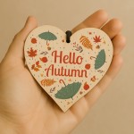 Hello Autumn Wooden Plaque Autumn Decorations Autumnal Decor