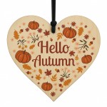 Hello Autumn Decorations Hanging Wooden Heart Plaque Autumn Gift Hello Autumn Decorations Hanging Wooden Heart Plaque Autumn Gift