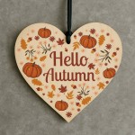 Hello Autumn Decorations Hanging Wooden Heart Plaque Autumn Gift Hello Autumn Decorations Hanging Wooden Heart Plaque Autumn Gift