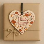 Hello Autumn Decorations Hanging Wooden Heart Plaque Autumn Gift Hello Autumn Decorations Hanging Wooden Heart Plaque Autumn Gift