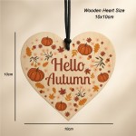 Hello Autumn Decorations Hanging Wooden Heart Plaque Autumn Gift Hello Autumn Decorations Hanging Wooden Heart Plaque Autumn Gift