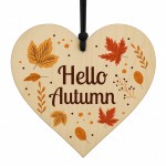 Autumn Decorations Autumn Gifts Wooden Heart Hanging Plaque