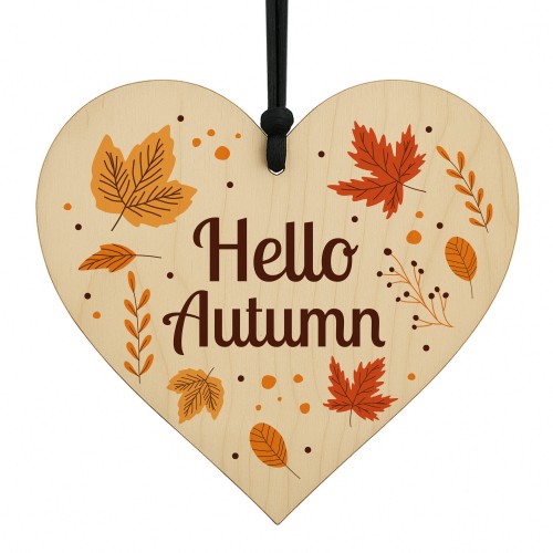 Autumn Decorations Autumn Gifts Wooden Heart Hanging Plaque