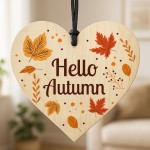 Autumn Decorations Autumn Gifts Wooden Heart Hanging Plaque