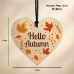 Autumn Decorations Autumn Gifts Wooden Heart Hanging Plaque