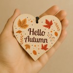 Autumn Decorations Autumn Gifts Wooden Heart Hanging Plaque