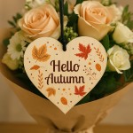 Autumn Decorations Autumn Gifts Wooden Heart Hanging Plaque