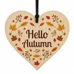 Hello Autumn Decorations Autumn Gifts Wooden Heart Plaque Hello Autumn Decorations Autumn Gifts Wooden Heart Plaque