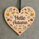 Hello Autumn Decorations Autumn Gifts Wooden Heart Plaque Hello Autumn Decorations Autumn Gifts Wooden Heart Plaque