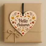 Hello Autumn Decorations Autumn Gifts Wooden Heart Plaque Hello Autumn Decorations Autumn Gifts Wooden Heart Plaque