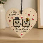 1st Anniversary Plaque Gifts For Wife Husband Wooden Heart 