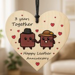 3rd Anniversary Plaque Gifts For Wife Husband Wooden Heart