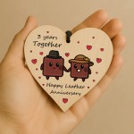 3rd Anniversary Plaque Gifts For Wife Husband Wooden Heart