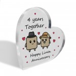 4th Anniversary Plaque Gifts For Wife Husband Linen Anniversary 4th Anniversary Plaque Gifts For Wife Husband Linen Anniversary