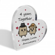 4th Anniversary Plaque Gifts For Wife Husband Linen Anniversary