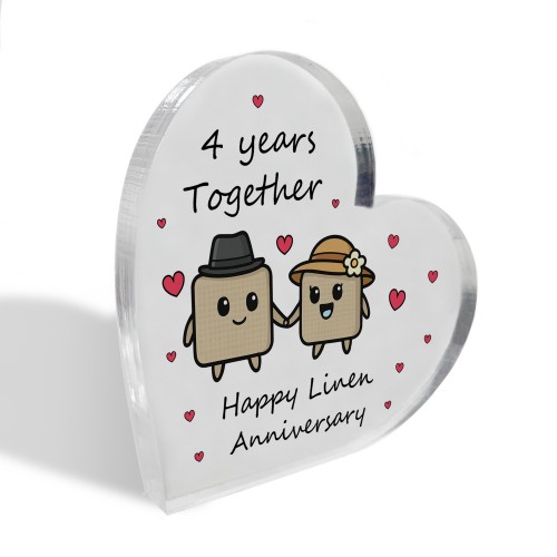 4th Anniversary Plaque Gifts For Wife Husband Linen Anniversary 4th Anniversary Plaque Gifts For Wife Husband Linen Anniversary