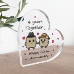 4th Anniversary Plaque Gifts For Wife Husband Linen Anniversary 4th Anniversary Plaque Gifts For Wife Husband Linen Anniversary