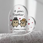 4th Anniversary Plaque Gifts For Wife Husband Linen Anniversary 4th Anniversary Plaque Gifts For Wife Husband Linen Anniversary