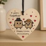 4th Anniversary Plaque Gifts For Wife Husband Wooden Heart 4th Anniversary Plaque Gifts For Wife Husband Wooden Heart