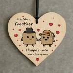 4th Anniversary Plaque Gifts For Wife Husband Wooden Heart 4th Anniversary Plaque Gifts For Wife Husband Wooden Heart