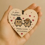 4th Anniversary Plaque Gifts For Wife Husband Wooden Heart 4th Anniversary Plaque Gifts For Wife Husband Wooden Heart