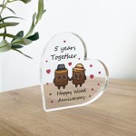 5th Anniversary Plaque Gifts For Wife Husband Wood Anniversary