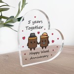 5th Anniversary Plaque Gifts For Wife Husband Wood Anniversary