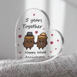 5th Anniversary Plaque Gifts For Wife Husband Wood Anniversary