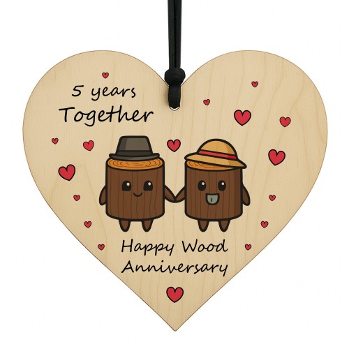5th Anniversary Plaque Gifts For Wife Husband Wooden Heart 5th Anniversary Plaque Gifts For Wife Husband Wooden Heart