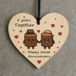 5th Anniversary Plaque Gifts For Wife Husband Wooden Heart 5th Anniversary Plaque Gifts For Wife Husband Wooden Heart