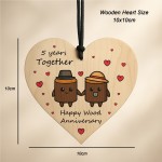 5th Anniversary Plaque Gifts For Wife Husband Wooden Heart 5th Anniversary Plaque Gifts For Wife Husband Wooden Heart