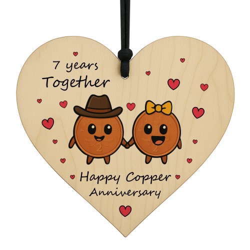 7th Anniversary Plaque Gifts For Wife Husband Wooden Heart 7th Anniversary Plaque Gifts For Wife Husband Wooden Heart