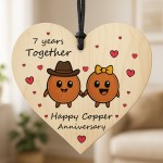 7th Anniversary Plaque Gifts For Wife Husband Wooden Heart 7th Anniversary Plaque Gifts For Wife Husband Wooden Heart